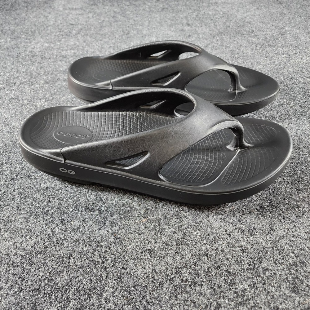 OOFOS OOriginal Recovery Sandals Black Mens 12 Womens 14 EU 45 Flip Flops Thong